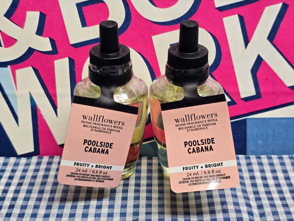 BBW Poolside Cabana Fruity & Bright Wallflower Home Fragrance 2 Refills
